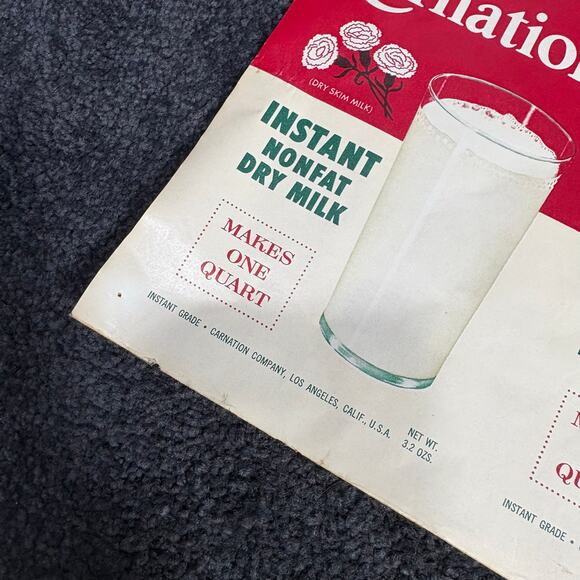 Carnation Instant Dry Milk Vintage Uncut Product Label - 1960's Advertisement - Picture 5 of 8